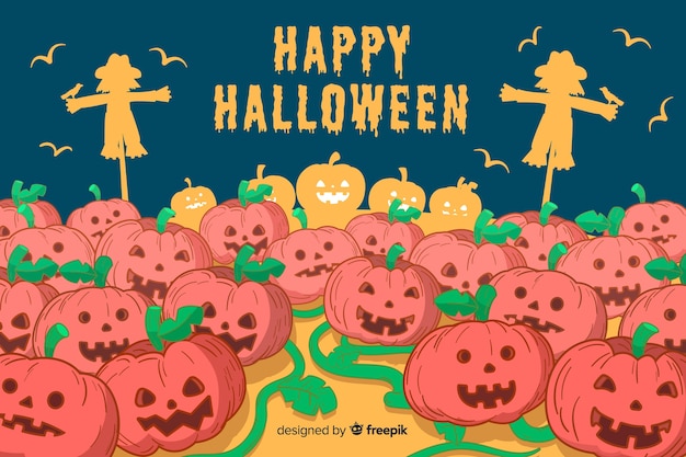 Mão desenhada fundo de halloween