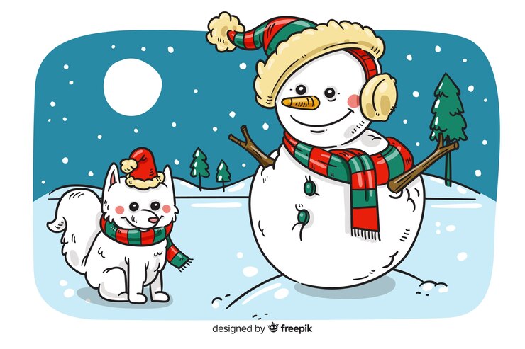 Vetor grátis mão desenhada fundo de natal