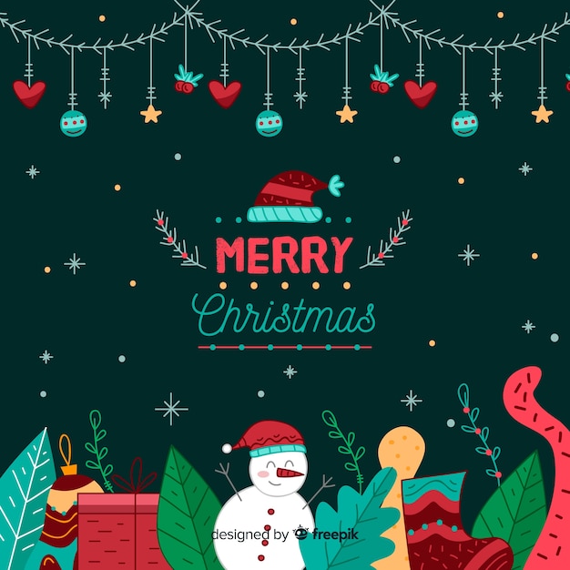 Mão desenhada fundo de natal