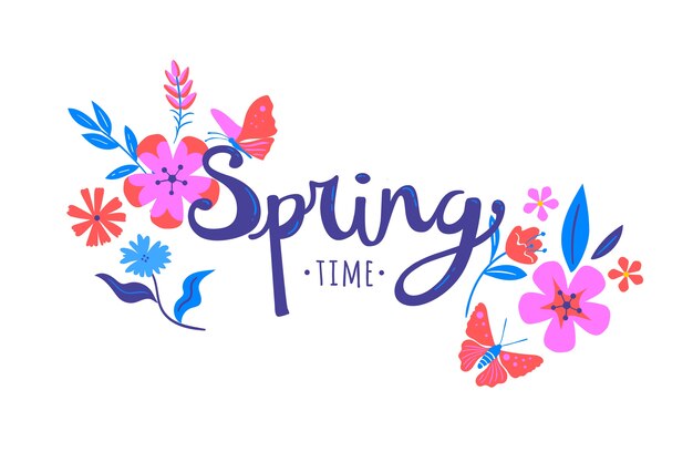 Mão desenhada fundo de tempo de primavera