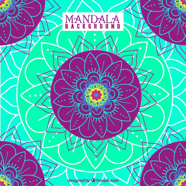 Vetor grátis mão desenhada fundo floral mandala