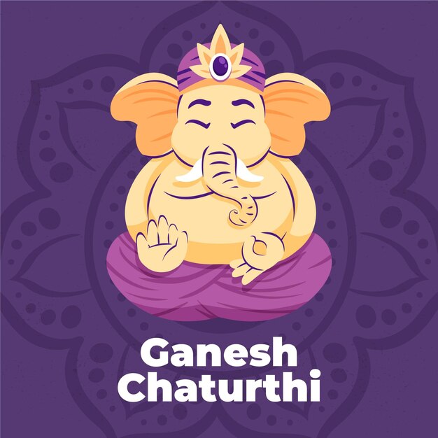 Mão desenhada ganesh chaturthi