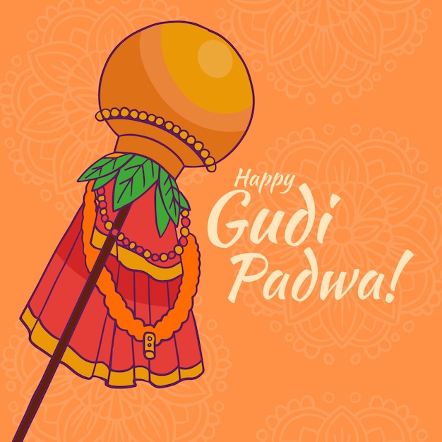 Mão desenhada gudi padwa