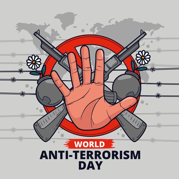 Vetor grátis mão desenhada ilustração do dia anti terrorismo
