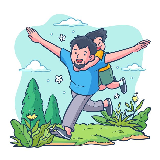 Mão desenhada ilustração do dia dos pais