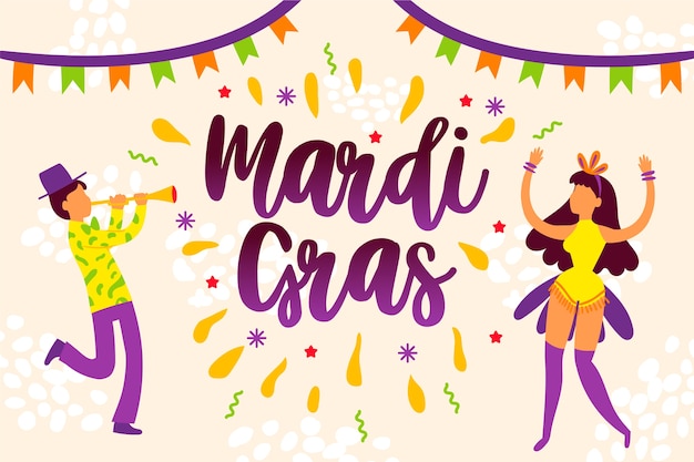 Mão desenhada mardi gras