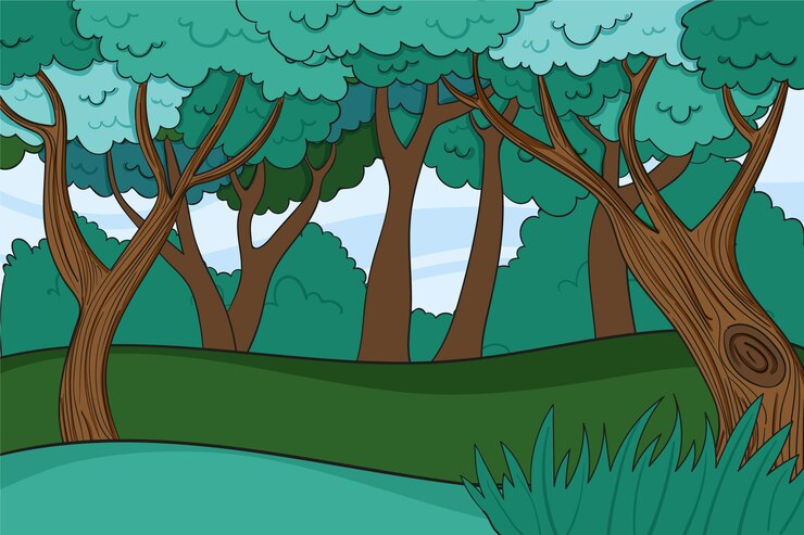 Vetor grátis mão desenhada paisagem florestal