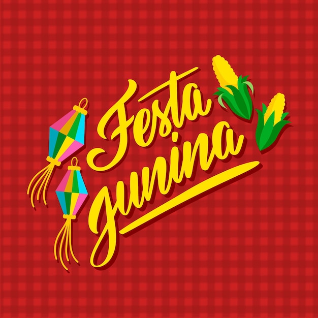 Vetor grátis mão desenhada projeto junho festival evento