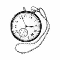 Vetor grátis mão desenhada relógio de bolso retro