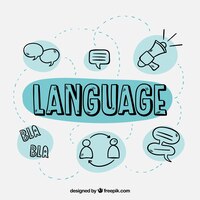 Vetor grátis mão desenhadas pessoas falando línguas diferentes