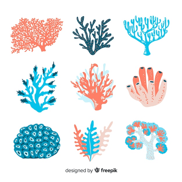 Mão, desenhado, coral, cobrança