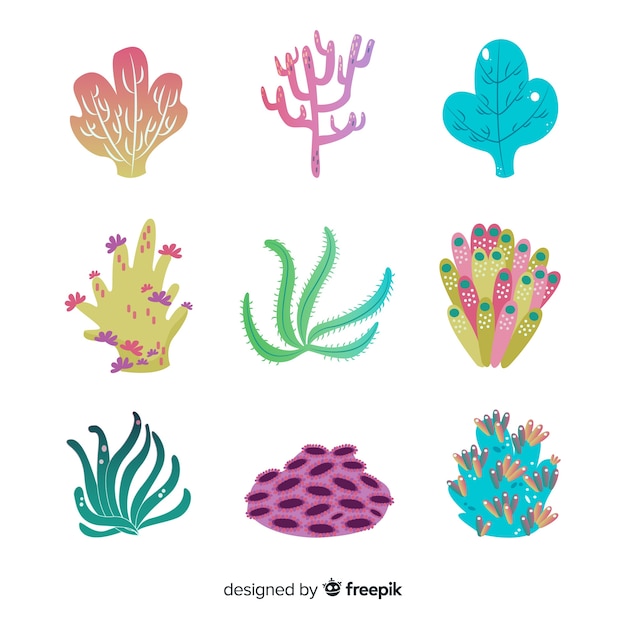 Mão, desenhado, coral, cobrança