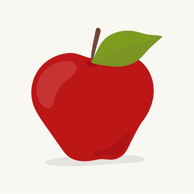 Mão, desenhado, fruta maçã, ilustração