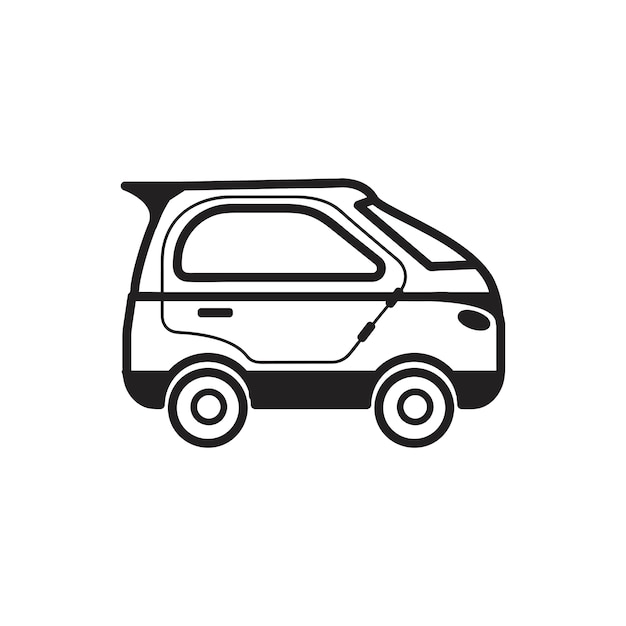 Vetor grátis mão, desenhado, microcar, ilustração