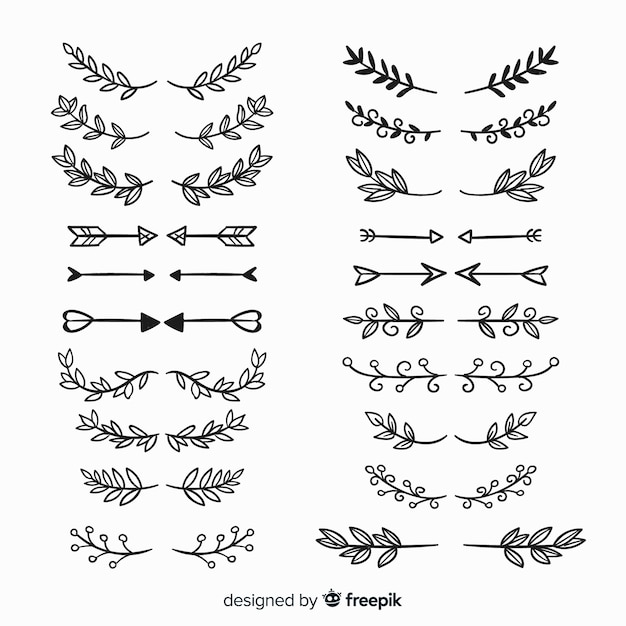 Mão, desenhado, ornamento, divisor, cobrança