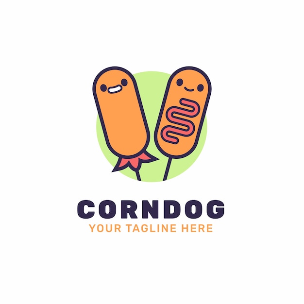 Mão desenhar design de logotipo de comida coreana