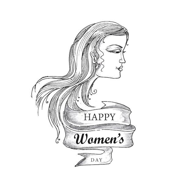 Vetor grátis mão desenhar esboço fundo de cartão de feriado do dia internacional das mulheres
