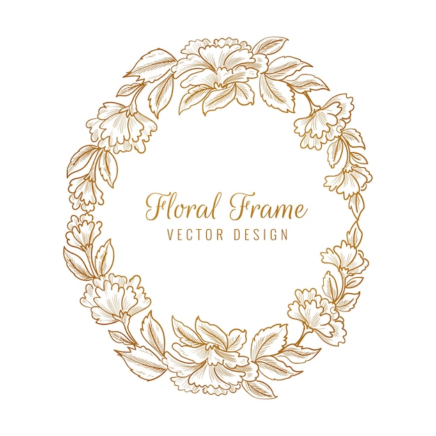 Mão desenhar quadro floral decorativo botânico