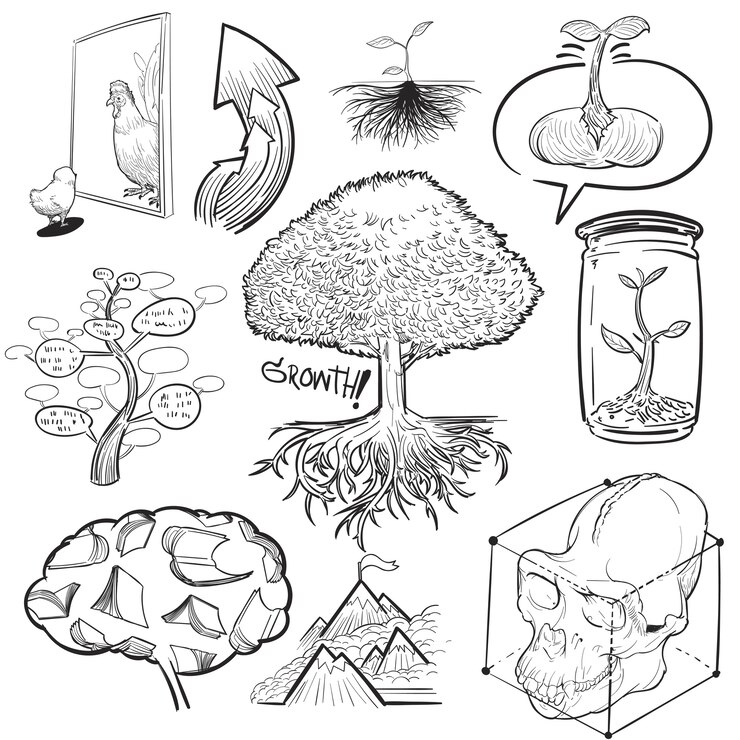 Vetor grátis mão, desenho, ilustração, jogo, de, desenvolvimento