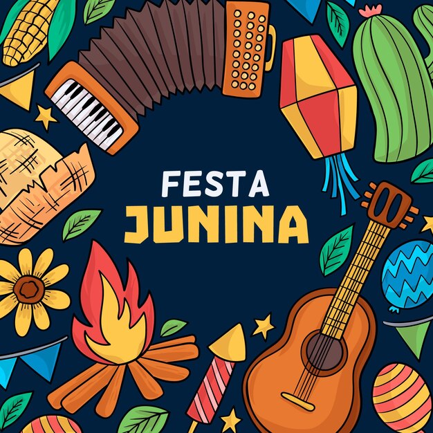 Mão-extraídas festa junina conceito