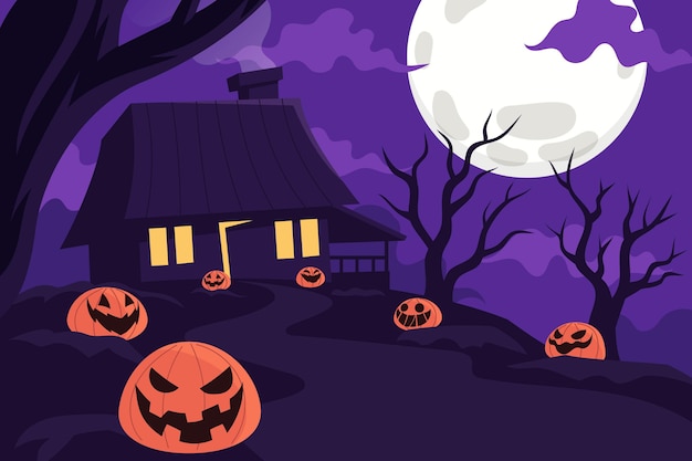 Mão-extraídas ilustração plana de halloween
