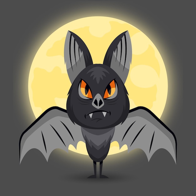 Vetor grátis mão-extraídas ilustração plana de morcego de halloween