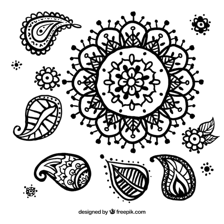 Vetor grátis mão floral decoração desenhado