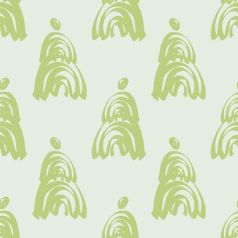 Mão verde simples sem costura desenhar fundo de pinheiro de natal
