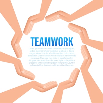 Mãos abstratas de trabalho em equipe assinam para design de conceito. conceito de negócios. trabalho em equipe, cooperação.