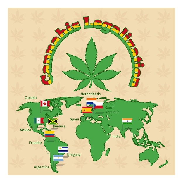 Mapa da legalização da maconha