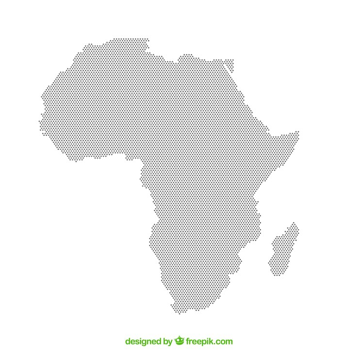 Vetor grátis mapa, de, áfrica, com, pontos, de, cores