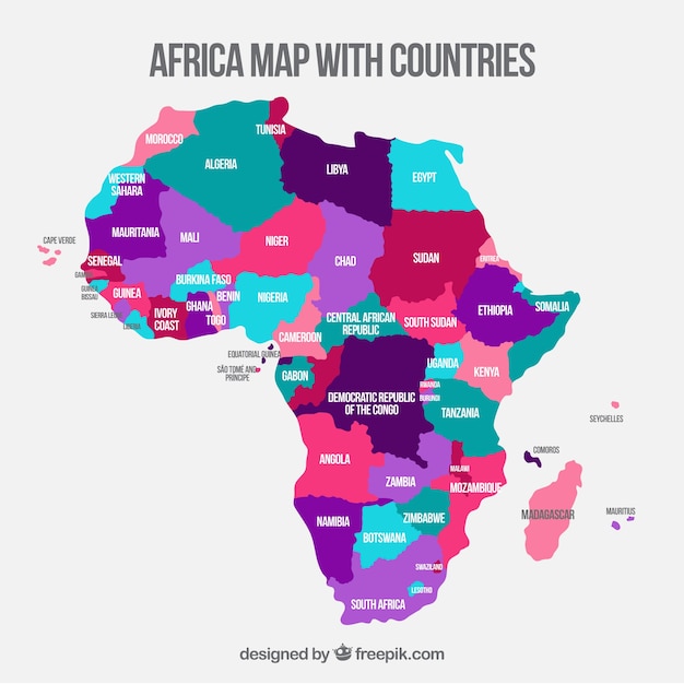 Vetor grátis mapa, de, áfrica, em, apartamento, estilo