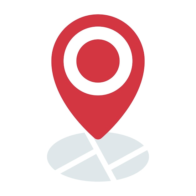 Vetor grátis mapa de círculo cinzento com pin de localização vermelho