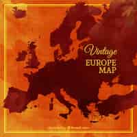 Vetor grátis mapa de europa do vintage