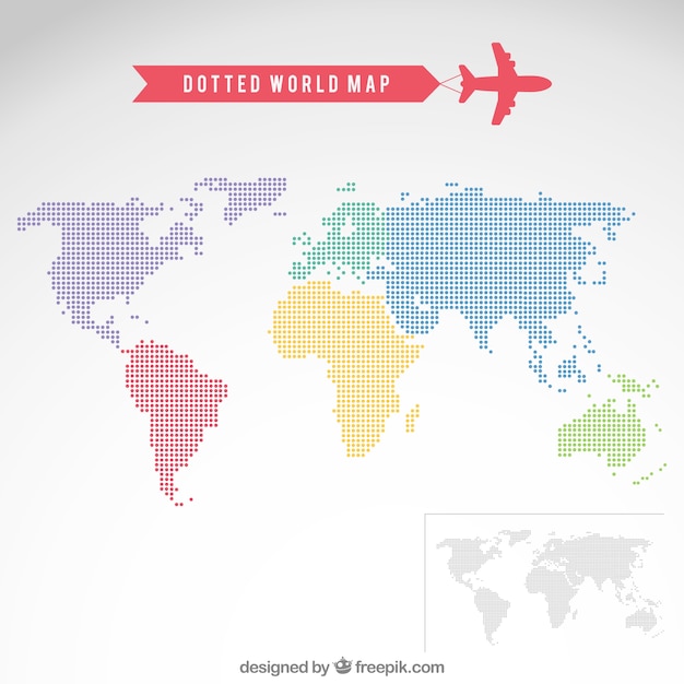 Mapa de mundo pontilhado