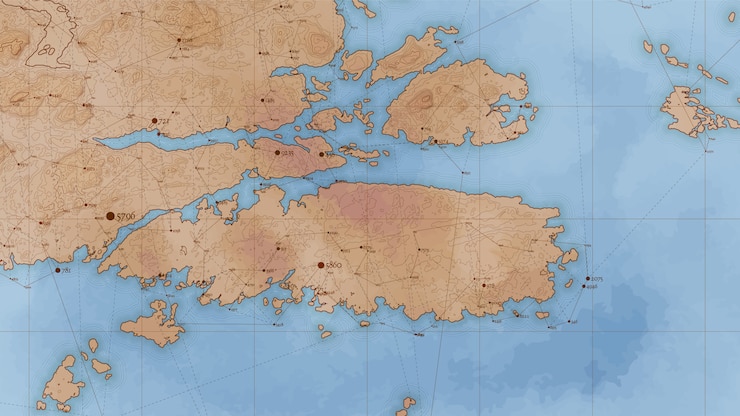 Vetor grátis mapa de relevo antigo terra abstrata com grande volume de dados e conexões.