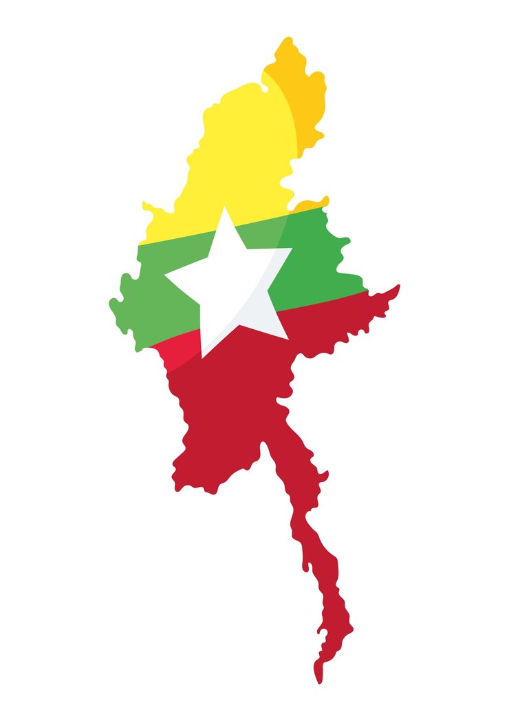 Vetor grátis mapa do dia da independência de mianmar