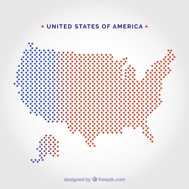 Vetor grátis mapa dos pontos dos estados unidos da américa