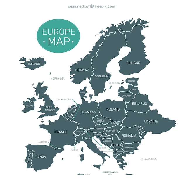 Vetor grátis mapa europeu decorativo