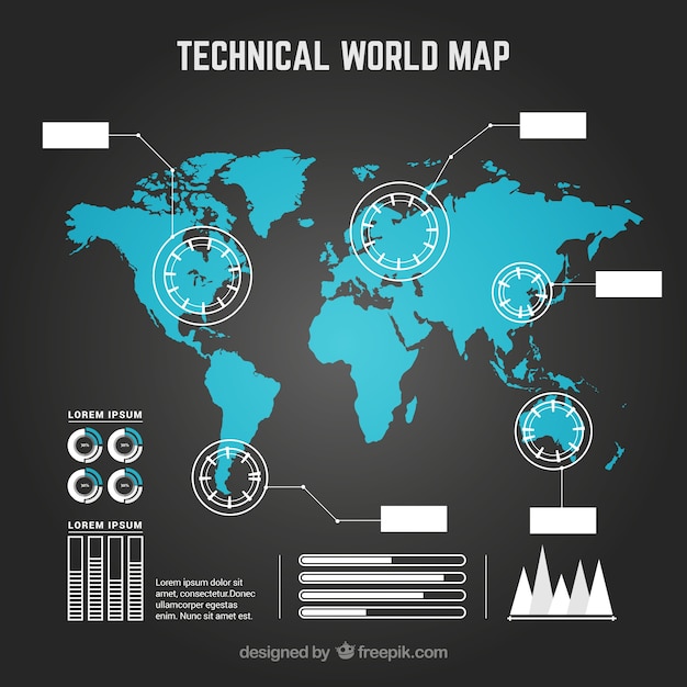 Vetor grátis mapa infográfico