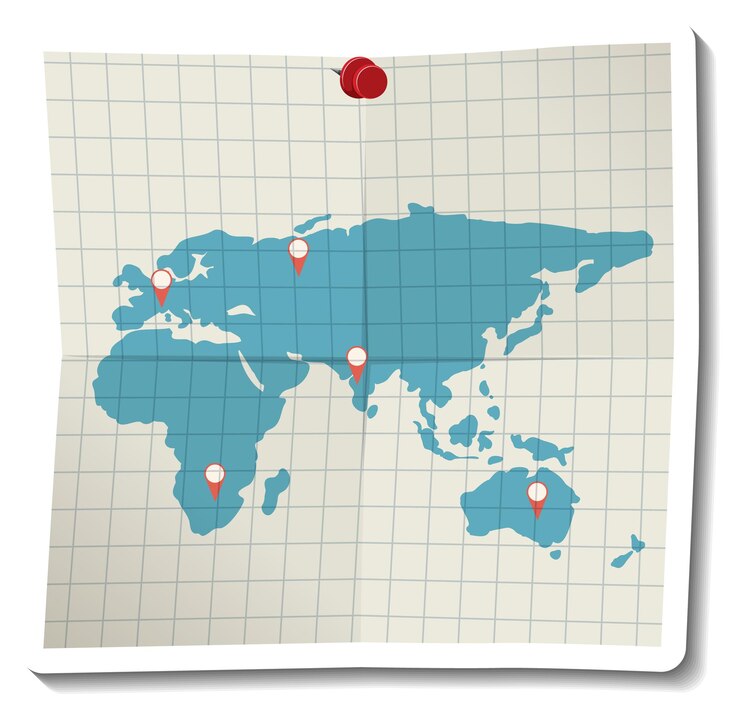 Vetor grátis mapa-múndi de papel dobrado