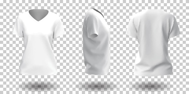 maquete de camiseta branca de manga curta feminina