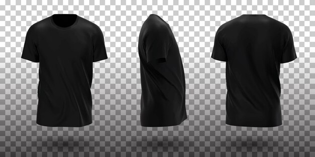 maquete de camiseta preta de manga curta