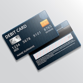 Maquete de cartão de débito realista