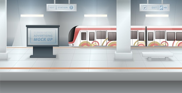 Vetor grátis maquete de publicidade do metrô