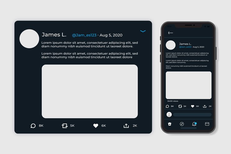 Vetor grátis maquete realista de tweet de mídia social