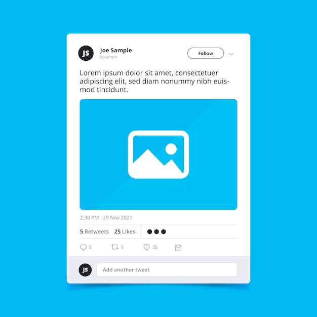 Vetor grátis maquete realista de tweet de mídia social