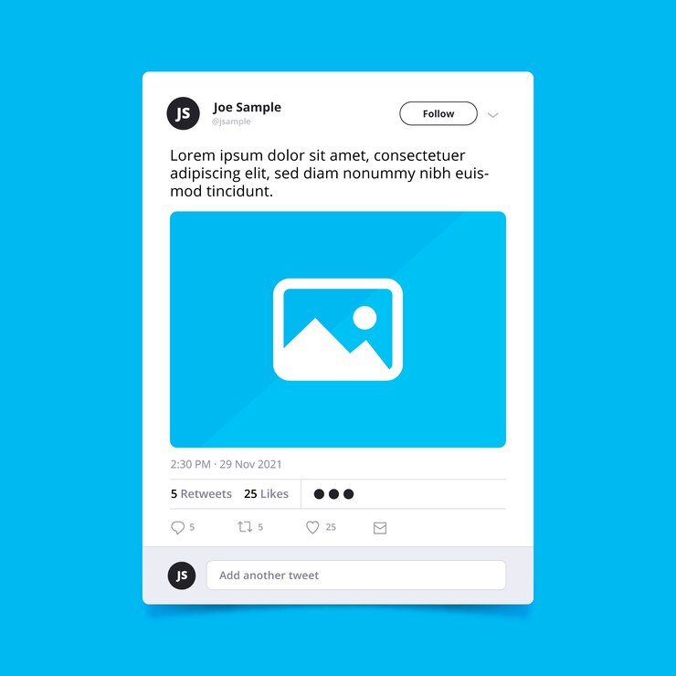 Vetor grátis maquete realista de tweet de mídia social