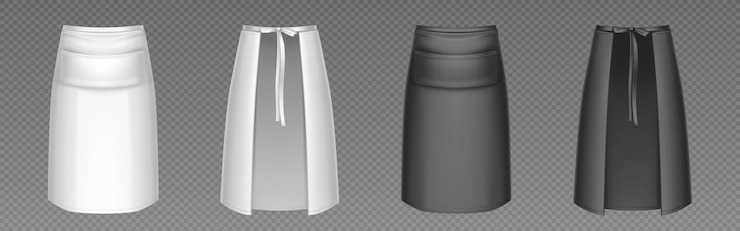 Vetor grátis maquete realista de uniforme de cozinha de chef de avental de cintura