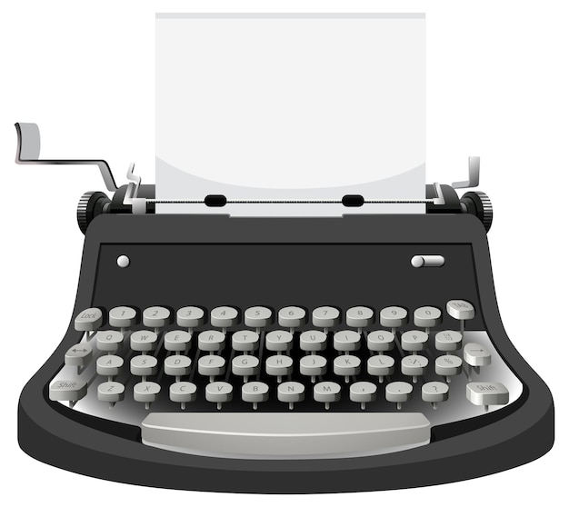 Máquina de escrever vintage na cor preta